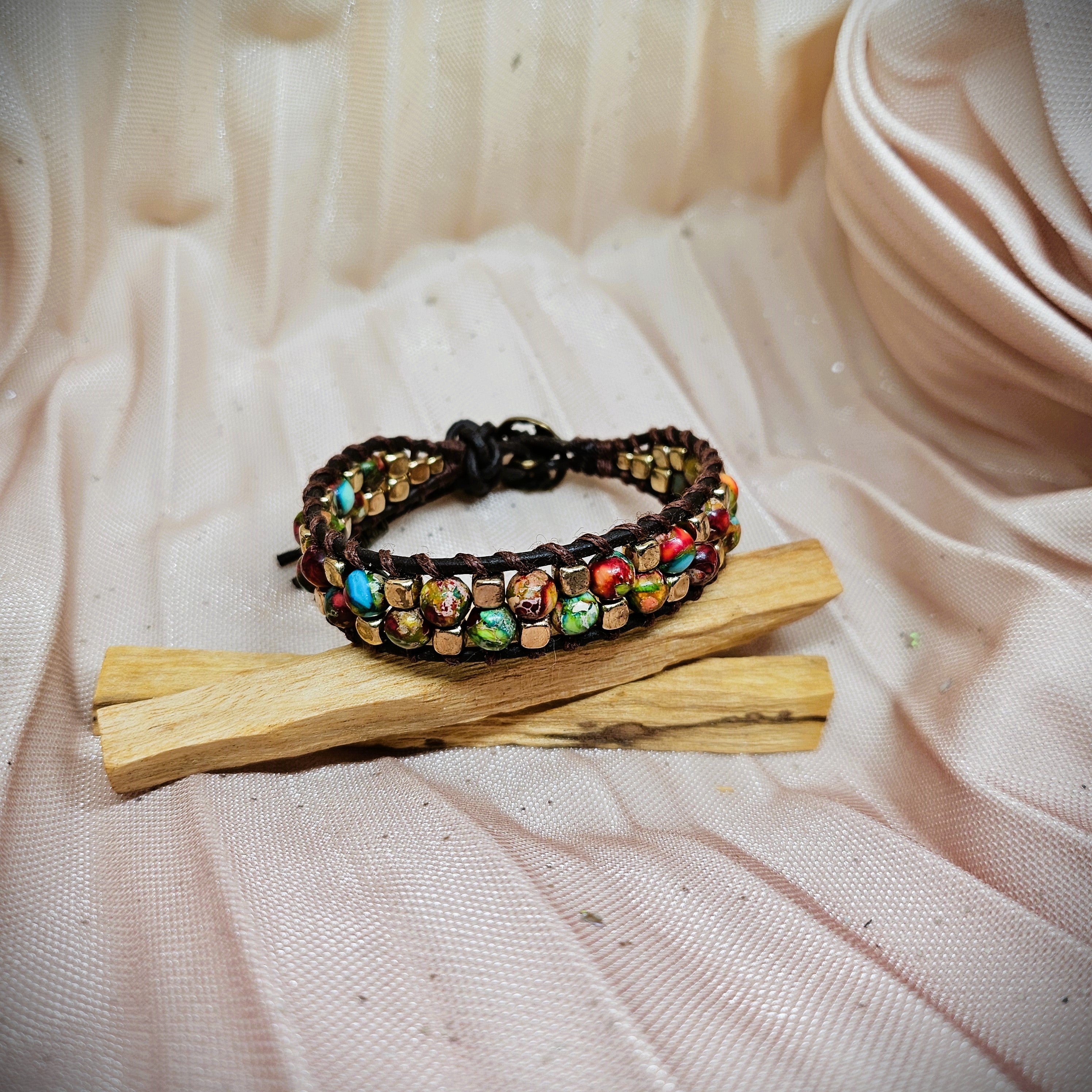 Leather Beaded Bangles