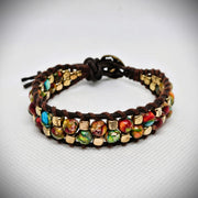 Leather Bracelet - Imperial Jasper