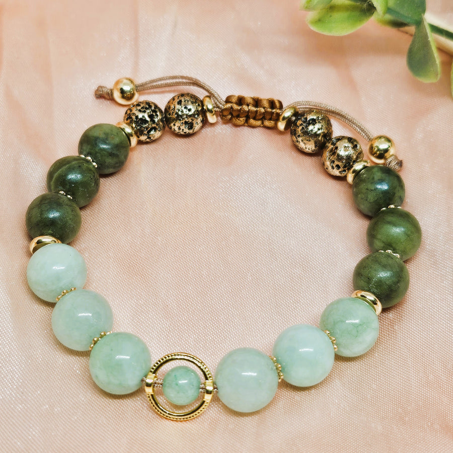 Birthstone Bracelet May- Chrysoprase & Canadian Emerald