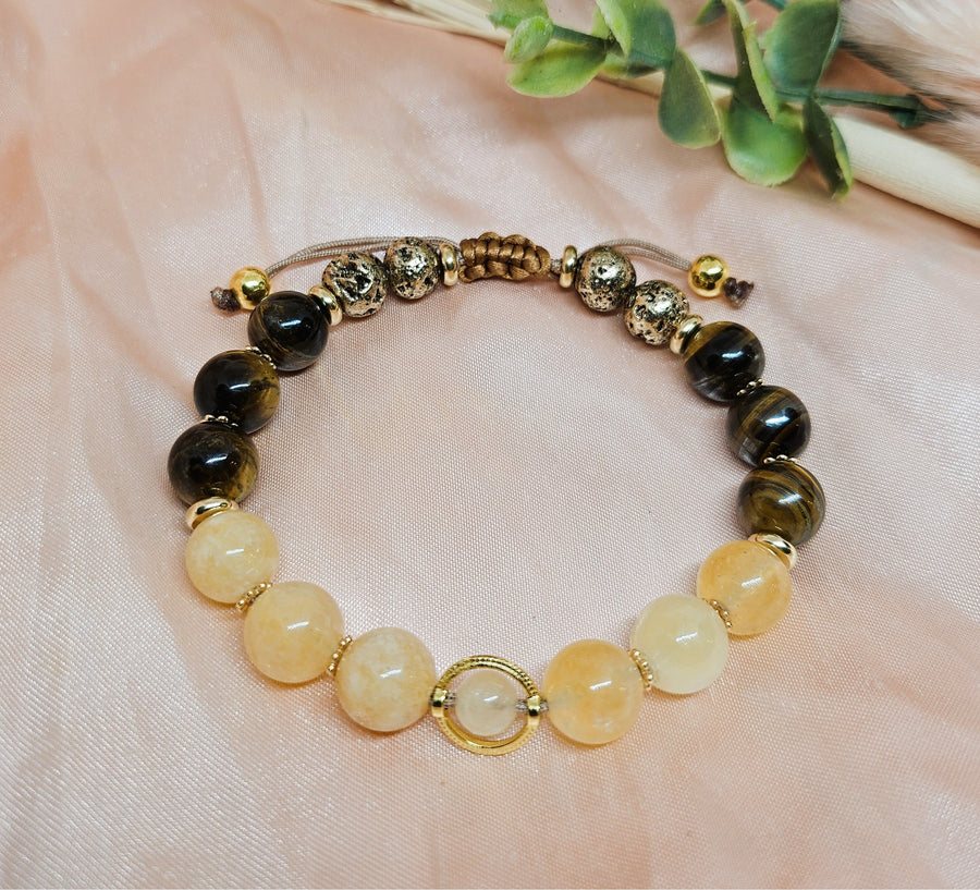 Birthstone Bracelet November - Citrine & Tiger's Eye