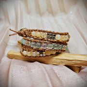 Wrap Bracelet - Fluorite, Citrine & Chrysoprase