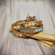 Wrap Bracelet - Fluorite, Citrine & Chrysoprase