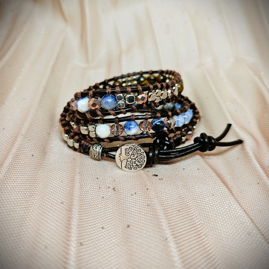 Wrap Bracelet - Opal, Sodalite & Tiger's Eye